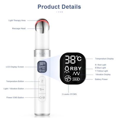 ANLAN Electric Eye Massager Microcurrent Skin Lifting Reduce Wrinkles Remove Dark Circles Hot Vibration Skincare Beauty Device