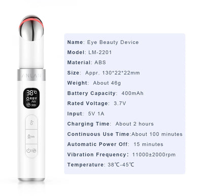 ANLAN Electric Eye Massager Microcurrent Skin Lifting Reduce Wrinkles Remove Dark Circles Hot Vibration Skincare Beauty Device
