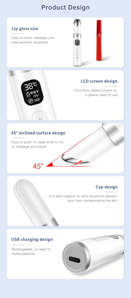 ANLAN Electric Eye Massager Microcurrent Skin Lifting Reduce Wrinkles Remove Dark Circles Hot Vibration Skincare Beauty Device