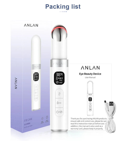 ANLAN Electric Eye Massager Microcurrent Skin Lifting Reduce Wrinkles Remove Dark Circles Hot Vibration Skincare Beauty Device
